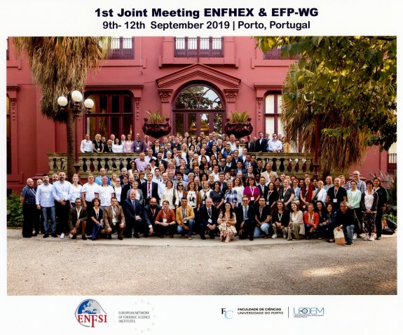 Zdjęcie grupowe uczestników pierwszego wspólnego spotkania grupy roboczej ENFSI Portugalia 2019