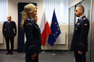 Zdjęcie przedstawia p.o. Komendanta Głównego Policji insp. Marek Boronia  i odchodzącą ze stanowiska Dyrektora insp. Anetę Pawlińska