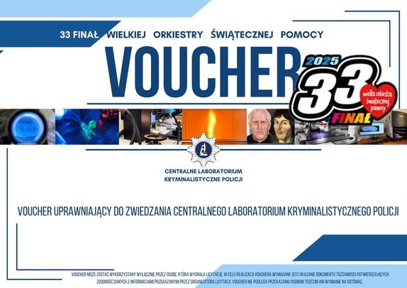 Voucher uprawniający do zwiedzania Centralnego Laboratorium Kryminalistycznego Policji