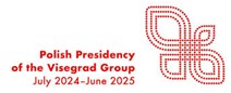 Logo prezydencji Polski w Unii Europejskiej i w ramach Grupy Wyszehradzkiej.